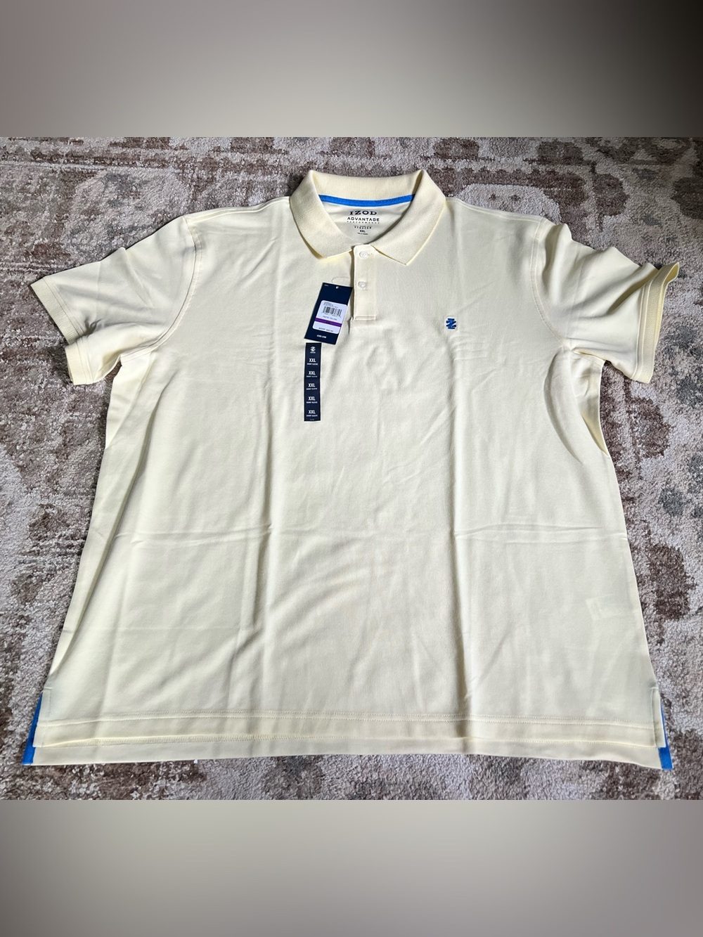 Izod Men’s Light Yellow Polo Shirt with Contrast Logo